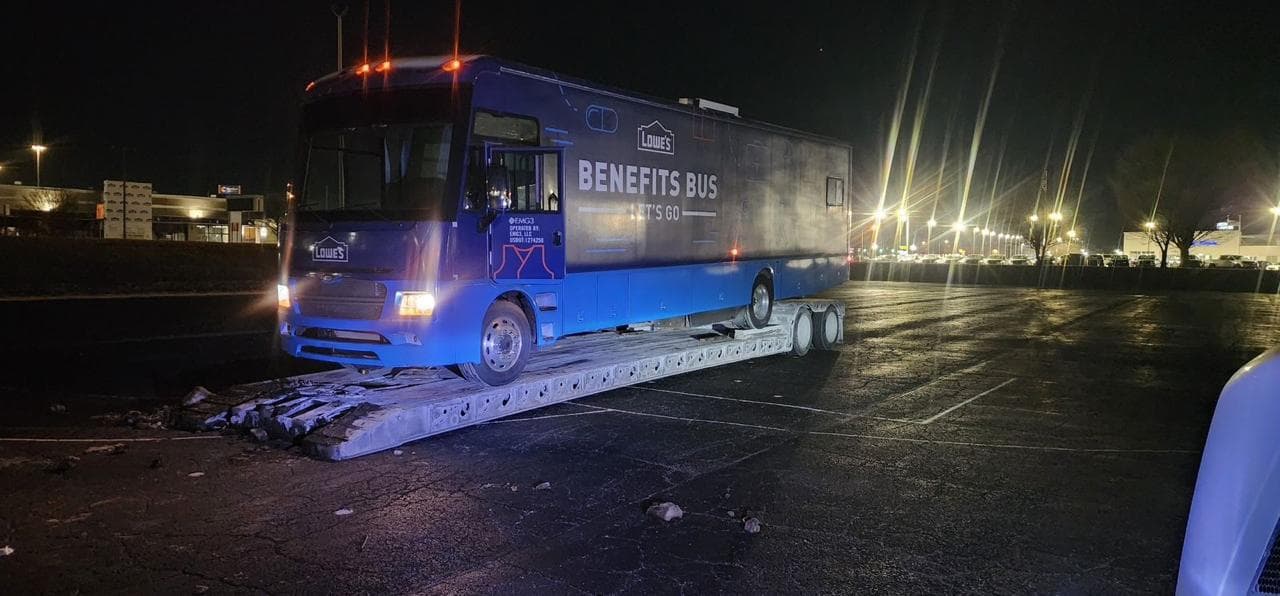 Lowe's Benefits Bus — overnight haul