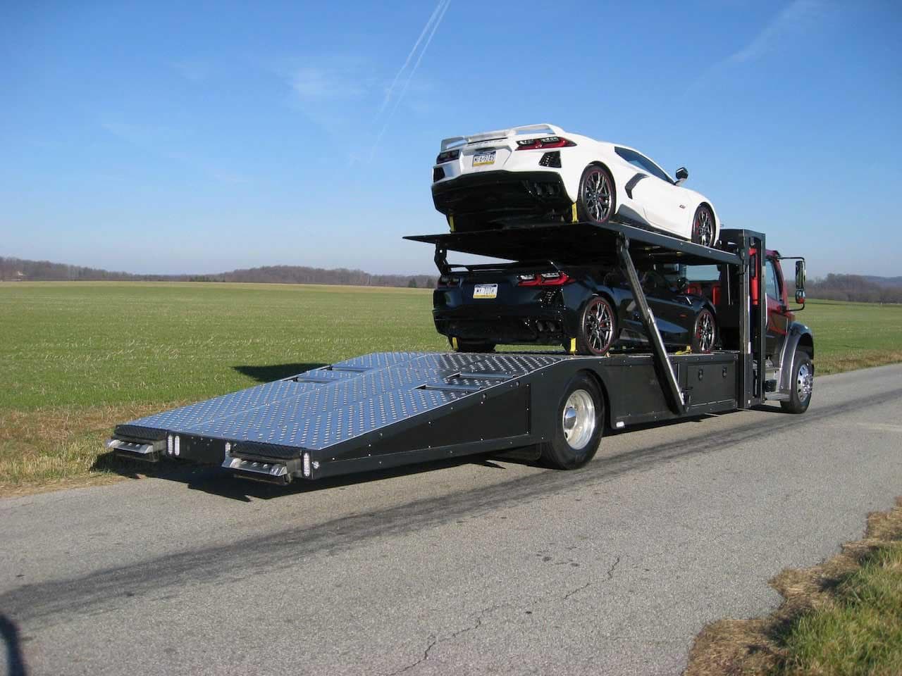 Dual Corvettes on a multi-car carrier